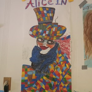 Alice in wonderland mad hatter picture done with pastels