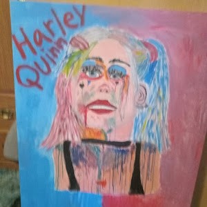 Harley Quinn done with Acrylic paints on canvas
